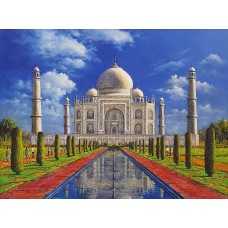 Hanif Shahzad, Taj Mahal India, 35 x 46 Inch, Oil on Canvas, Cityscape Painting, AC-HNS-050