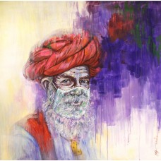 Hussain Chandio, 36 x 36 Inch, Acrylic on Canvas, Figurative Painting-AC-HC-199