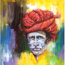 Hussain Chandio, 36 x 36 Inch, Acrylic on Canvas, Figurative Painting-AC-HC-183