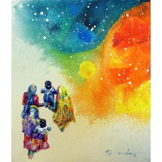 Hussain Chandio, Acrylic on Canvas, 12 x 14 Inch, Figurative Painting-AC-HC-045