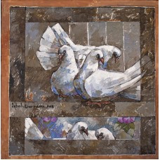 Iqbal Durrani, Dwelling in Harmony, 18 x 18 Inch, Oil on Canvas, Figurative Painting, AC-IQD-023