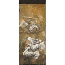 Iqbal Durrani, Frolicking Pairs, 18 x 48 Inch, Oil on Canvas, Figurative Painting, AC-IQD-045