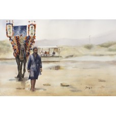 Ishfaq Ali, 14 x 21 Inch, Water Color on Paper, Figurative Painting, AC-ISQ-012