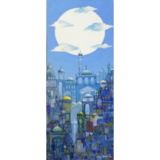 Javed Qamar, 12 x 36 inch, Acrylic on Canvas, Calligraphy Painting, AC-JQ-173