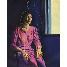 M. Rajub, 36 x 48 Inch, Oil on Canvas, Figurative Painting, AC-MRJ-004