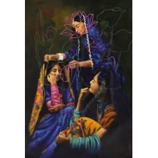 M. Rajub, 38 x 55 Inch, Oil on Canvas, Figurative Painting, AC-MRJ-005