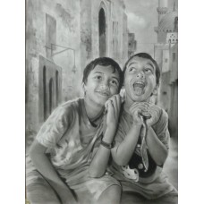 M. Rustam Khan, 21 x 29 Inch, Charcoal On Paper, Figurative Painting, AC-RUK-017