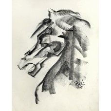 Mansoor Rahi, 10 x 12 Inch, Charcoal on Paper, Figurative Painting, AC-MSR-022