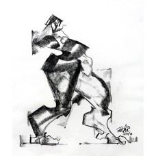 Mansoor Rahi, 14 x 16 Inch, Charcoal on Paper, Figurative Painting, AC-MSR-006.