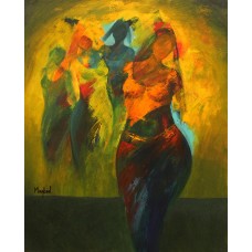 Maqbool Ahmed, 24 x 30 inch, Oil on Canvas, Figurative Painting, AC-MA-009