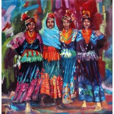 Mariam Mughal, 47 x 47, Oil on Canvas, Figurative Painting, AC-MRM-002