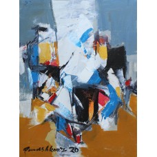 Mashkoor Raza, 12 x 16 Inch, Oil on Canvas, Abstract Painting, AC-MR-329