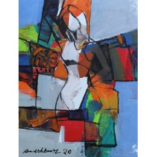 Mashkoor Raza, 12 x 16 Inch, Oil on Canvas, Abstract Painting, AC-MR-341