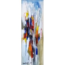 Mashkoor Raza, 12 x 36 Inch, Oil on Canvas, Abstract Painting, AC-MR-174