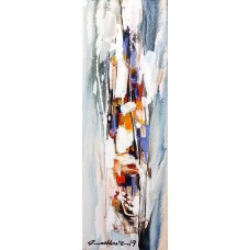 Mashkoor Raza, 12 x 36 Inch, Oil on Canvas, Abstract Painting, AC-MR-226