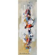 Mashkoor Raza, 12 x 36 Inch, Oil on Canvas, Abstract Painting, AC-MR-356