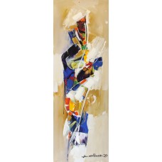 Mashkoor Raza, 12 x 36 Inch, Oil on Canvas, Abstract Painting, AC-MR-362