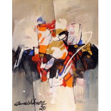 Mashkoor Raza, 16 x 12 Inch, Oil on Canvas, Abstract Painting, AC-MR-429