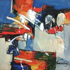 Mashkoor Raza, 18 x 18 Inch, Oil on Canvas, Abstract Painting, AC-MR-512