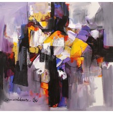 Mashkoor Raza, 24 x 24 Inch, Oil on Canvas, Abstract Painting, AC-MR-380