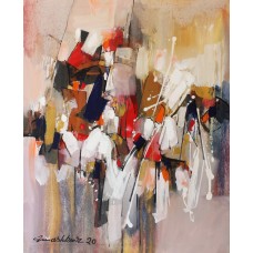 Mashkoor Raza, 24 x 30 Inch, Oil on Canvas, Abstract Painting, AC-MR-349