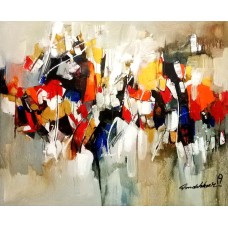 Mashkoor Raza, 24 x 30 Inch, Oil on Canvas, Abstract Painting, AC-MR-511