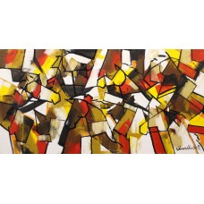 Mashkoor Raza, 24 x 48 Inch, Oil on Canvas, Abstract Painting, AC-MR-246