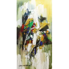 Mashkoor Raza, 24 x 48 Inch, Oil on Canvas, Abstract Painting, AC-MR-247