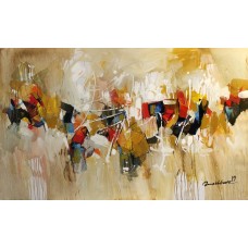 Mashkoor Raza, 30 x 48 Inch, Oil on Canvas, Abstract Painting, AC-MR-183