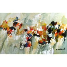 Mashkoor Raza, 30 x 48 Inch, Oil on Canvas, Abstract Painting, AC-MR-194