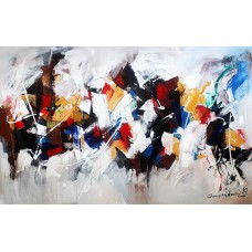 Mashkoor Raza, 30 x 48 Inch, Oil on Canvas, Abstract Painting, AC-MR-215