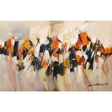 Mashkoor Raza, 30 x 48 Inch, Oil on Canvas, Abstract Painting, AC-MR-311