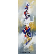 Mashkoor Raza, 36 x 12 Inch, Oil on Canvas, Abstract Painting, AC-MR-415