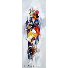 Mashkoor Raza, 36 x 12 Inch, Oil on Canvas, Abstract Painting, AC-MR-399