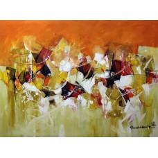 Mashkoor Raza, 36 x 48 Inch, Oil on Canvas, Abstract Painting, AC-MR-133