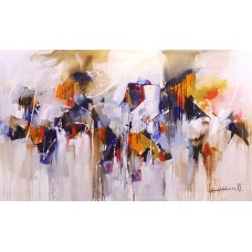 Mashkoor Raza, 36 x 60 Inch, Oil on Canvas, Abstract Painting, AC-MR-232