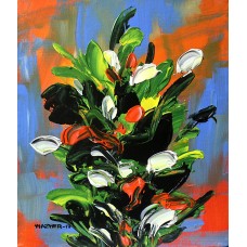 Mazhar Qureshi, 12 X 14 Inch, Oil on Canvas, Floral Painting, AC-MQ-056