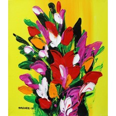 Mazhar Qureshi, 12 X 14 Inch, Oil on Canvas, Floral Painting, AC-MQ-097