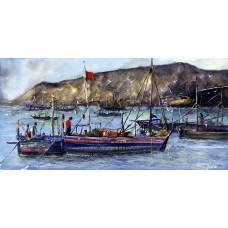 Momin Waseem, 07 x 14 Inch, Water Color on Paper, Seascape Painting, AC-MW-005