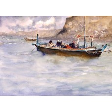 Momin Waseem, 10 x 14 Inch, Water Color on Paper, Seascape Painting, AC-MW-001