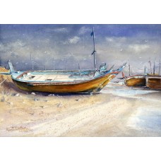 Momin Waseem, 10 x 14 Inch, Water Color on Paper, Seascape Painting, AC-MW-007