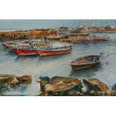 Momin Waseem, 15 x 22 Inch, Water Color on Paper, Seascape Painting, AC-MW-031