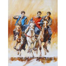 Momin Khan, 12 x 16 Inch, Acrylic on Canvas, Figurative Painting, AC-MK-051