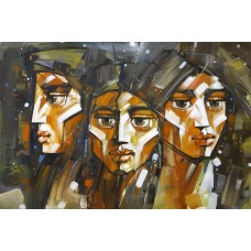 Momin Khan, 12 x 18 Inch, Acrylic on Canvas, Figurative Painting, AC-MK-056