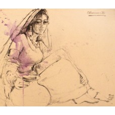 Moazzam Ali, 20 x 24 Inch, Watercolor on Paper, Figurative Painting, AC-MOZ-064