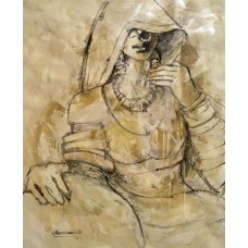 Moazzam Ali, 20 x 24 Inch, Watercolor on Paper, Figurative Painting, AC-MOZ-120