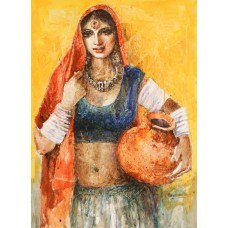 Moazzam Ali, 22 x 30 Inch, Watercolor on Paper, Figurative Painting, AC-MOZ-097