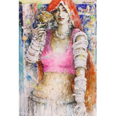 Moazzam Ali, 29 x 42 Inch, Watercolor on Paper, Figurative Painting, AC-MOZ-075