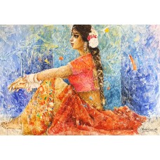 Moazzam Ali, 30 x 42 Inch, Watercolor on Paper, Figurative Painting, AC-MOZ-122