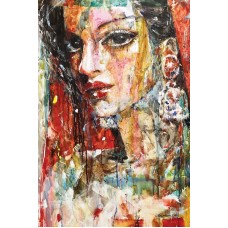 Moazzam Ali, Aesthetics & The Indus Woman Series , 42 x 30 Inch, Watercolor on Paper, Figurative Painting, AC-MOZ-136